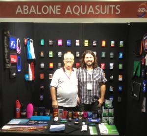 Jim & Simon Barany in their Abalone Aquasuits stall.