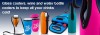 Glass coolers, wine and water bottle holders to keep all your drinks cold!
